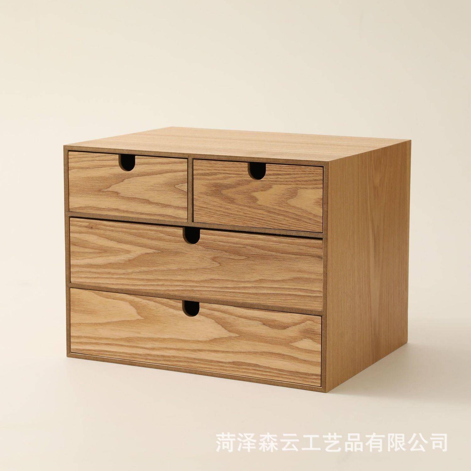 现货木质桌公面收盒多层收纳盒抽屉式文具杂物整理柜办纳桌面储物