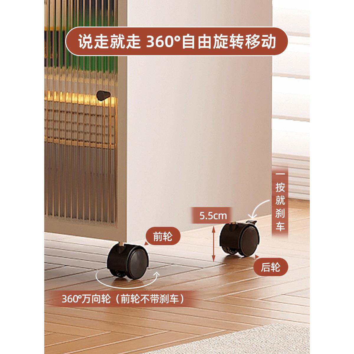 7K书桌小书架置架桌下收纳移柜可动带书柜桌边轮小柜子物办公CVM