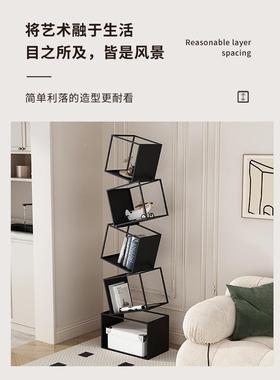 书架置物架家落地现轻代创意用铁客厅简易展示架奢IES艺立式收纳