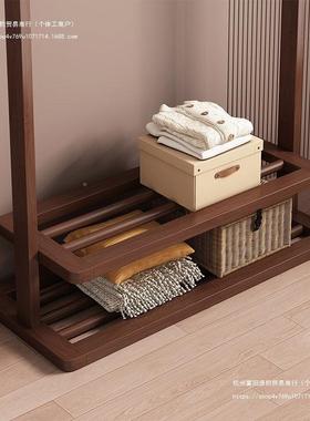 中式民宿置物移动挂衣架衣架实木地卧室衣架客落家厅WSB帽简约现