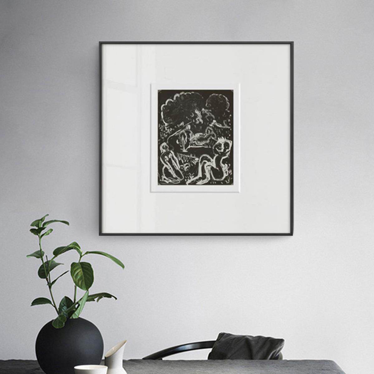 亨利马斯线描速写装饰画UPK卡纸蒂艺小众文样板灰房民宿现代黑白