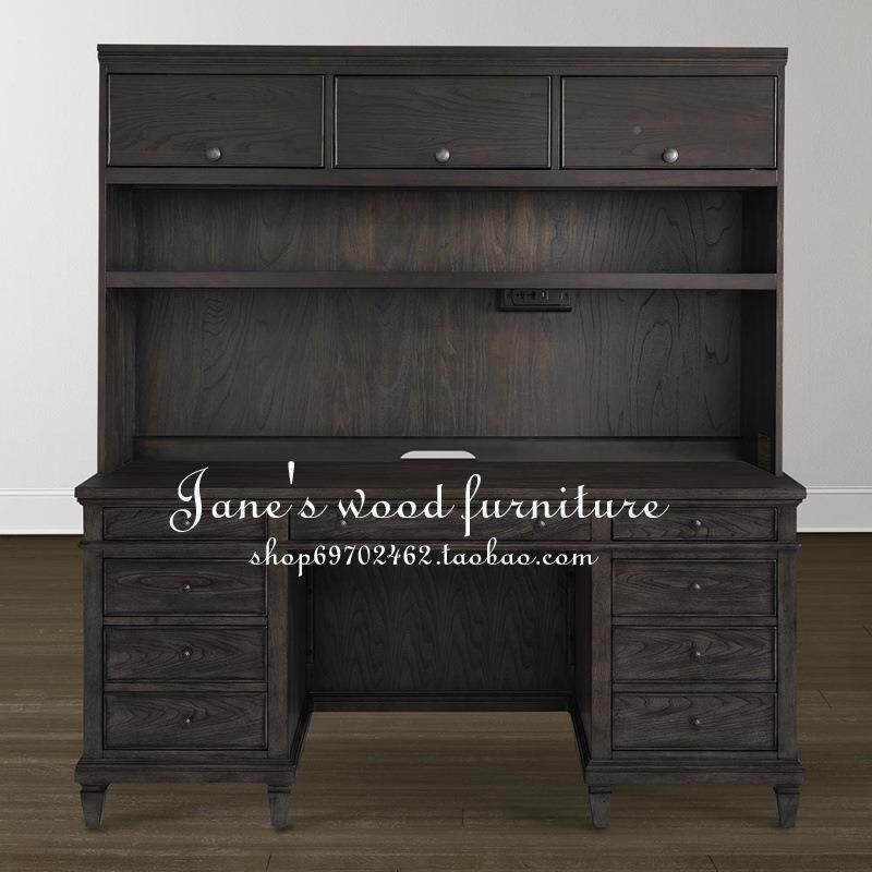 组连橡体书桌柜美式乡村书柜学习木桌一体无品牌/实木儿童书桌书