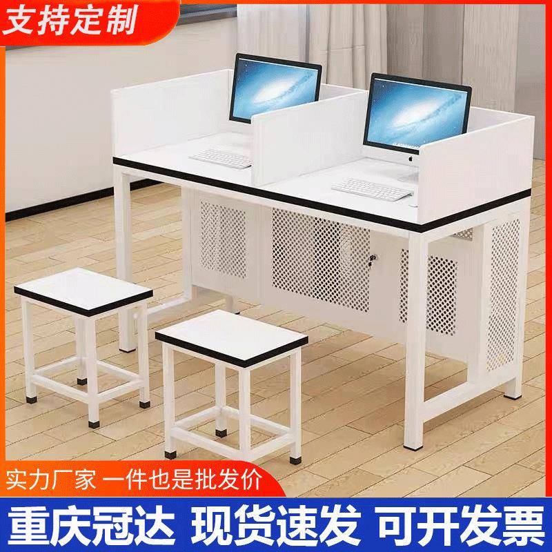 学校机房电脑桌椅组合双人微机教室学生培训桌椅多媒体教室电脑桌