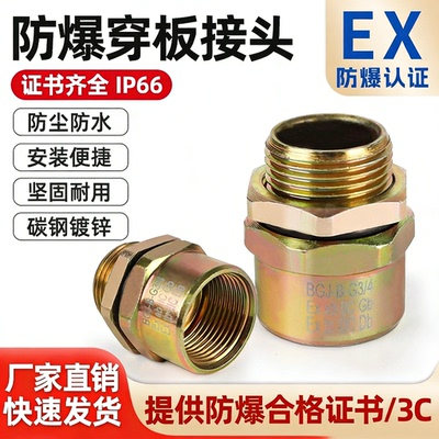 防爆穿板接头4分6分碳钢镀锌