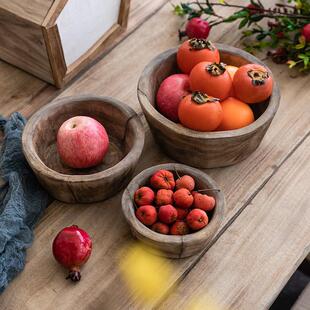 木质干水果客式盘家用厅零食TMGP-002摆放果盘覆古中高级感盘子装