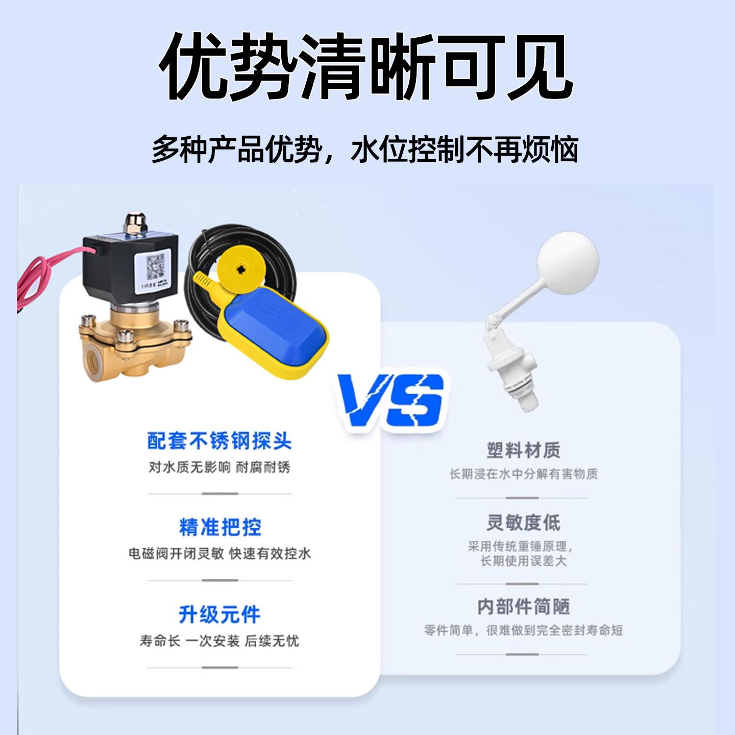 浮球开关水位控制磁阀全动上水浮自球阀感应液位水池水器电塔水箱