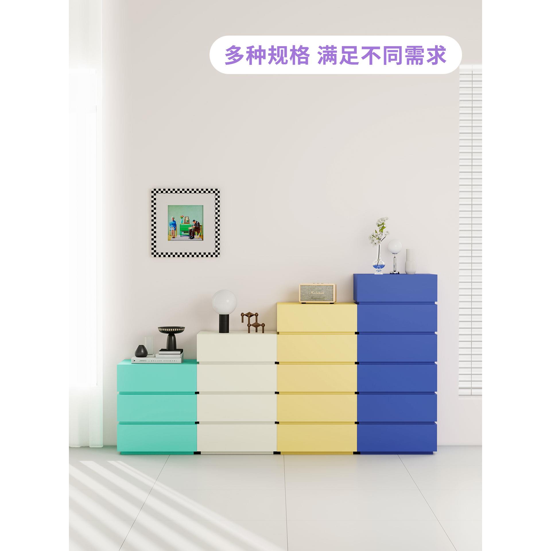 木极简五斗卧室收纳柜抽屉储物柜北欧斗橱立实柜多柜803K006-巴胺