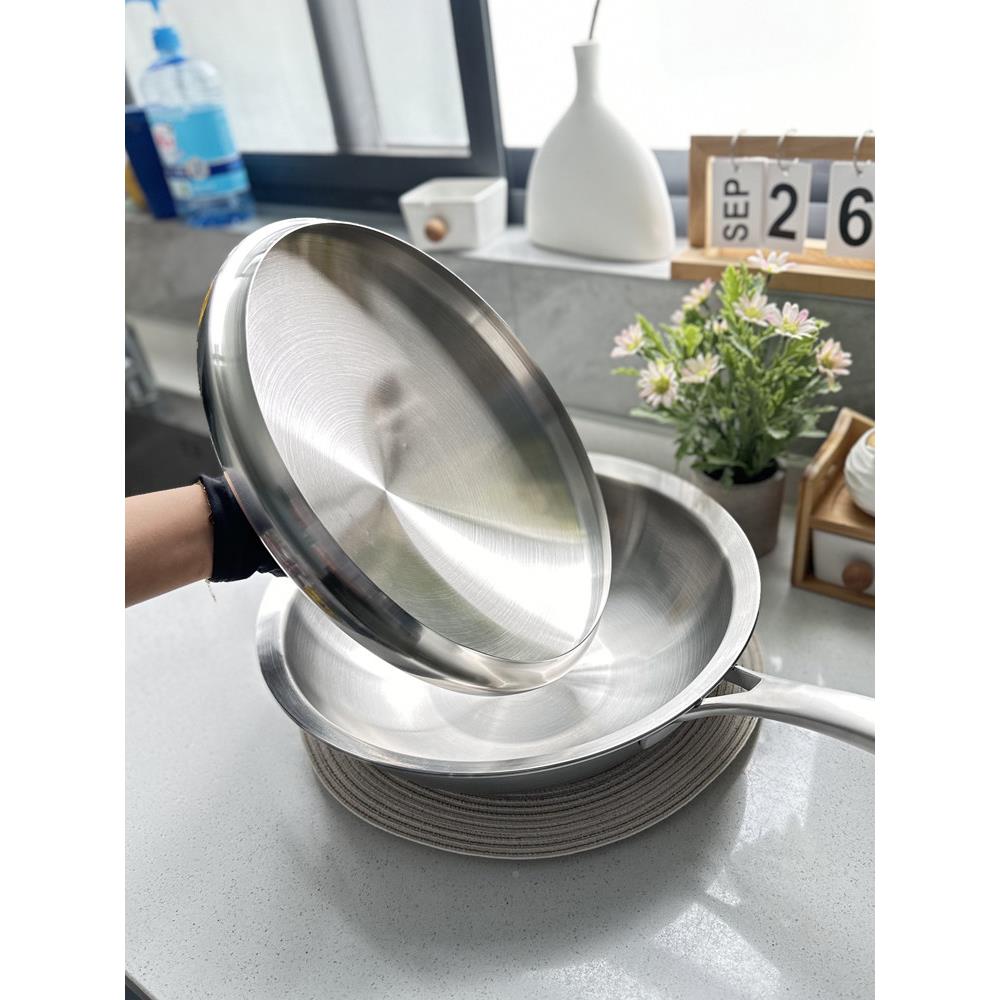 无[卓定]5层钢夹铜32cm炒锅180/炒1不锈钢涂层锅/物理不粘锅