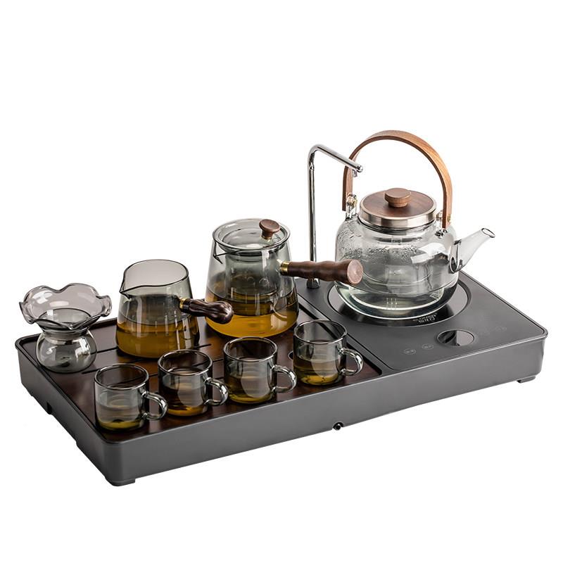电陶炉用茶器茶盘全自动烧水壶套装一体家提JX-1063煮茶壶玻梁璃