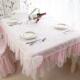 韩式 粉GLC田园清新白蕾餐桌布桌布丝茶几圆长形家用欧方式 桌布布