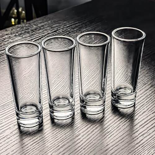 H0611玻璃一两小酒杯奢白酒杯一口子弹杯子级感档轻高高高档直筒