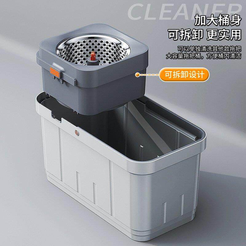 【吸水巾款】地免手洗旋转拖把桶家用双毛甩干拖自动脱水式新驱款