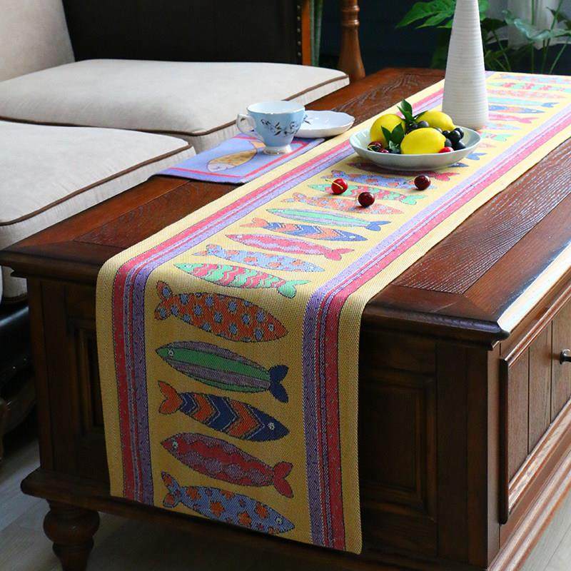 年年有鱼 Ekelund简约桌旗茶几桌布现代欧式电视柜盖布北欧鱼桌垫,居家布艺,桌旗,淘宝优惠券,粉丝福利购,淘宝优惠卷