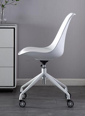电脑椅家用 滑轮靠背办公椅升降简约现代学生书桌舒适ins椅子白色