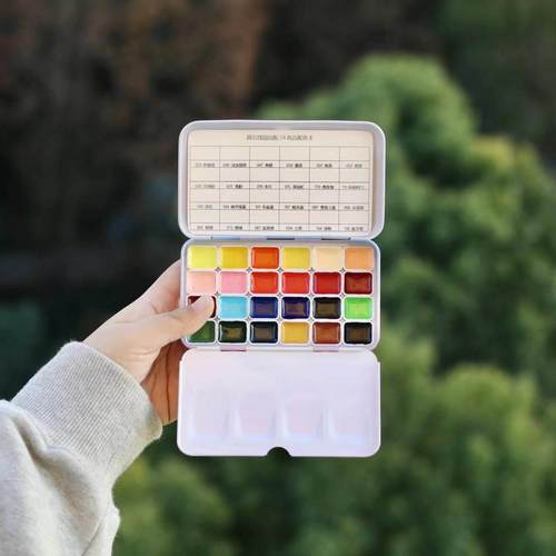 Hb Holbein自匹配2官方水彩涂料包装24色1ml 2ml全块W015