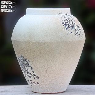 复古多肉花盆粗陶家用陶瓷三角梅绣球轻奢盆大口径侘寂风多肉花盆