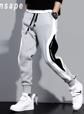 余文乐mdns ape潮牌春秋季卫裤男加绒加厚宽松运动束脚休闲长裤子