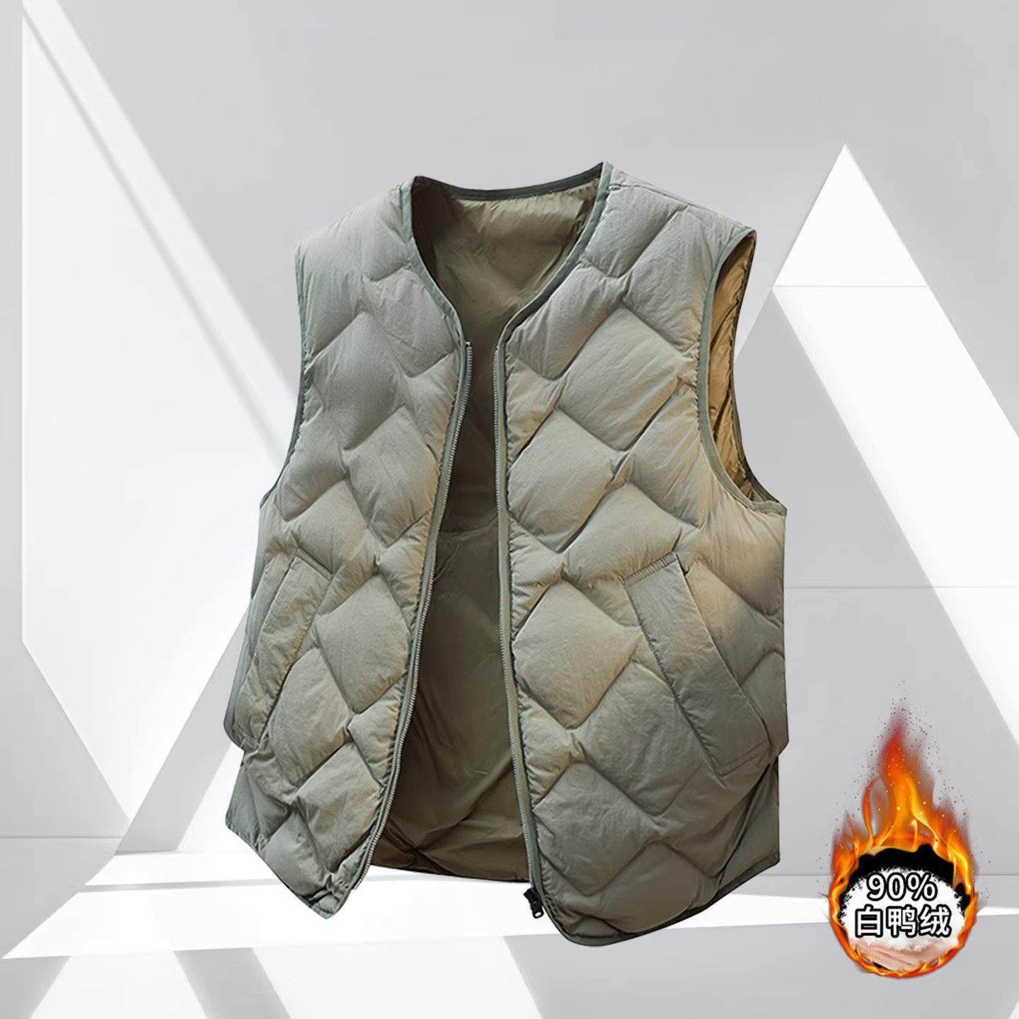 高端轻薄男士羽绒服马甲2025新款冬装季内搭无袖保暖背心外套男款