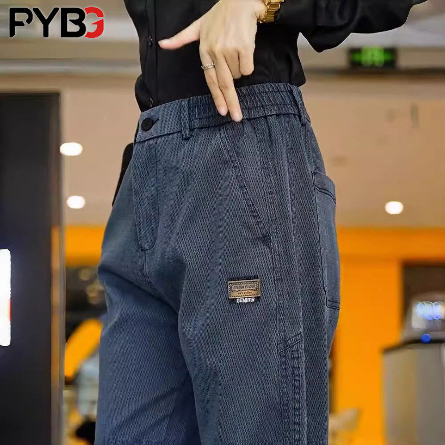 高端男士牛仔裤2025新款秋冬季加绒加厚男裤宽松直筒休闲裤子男款