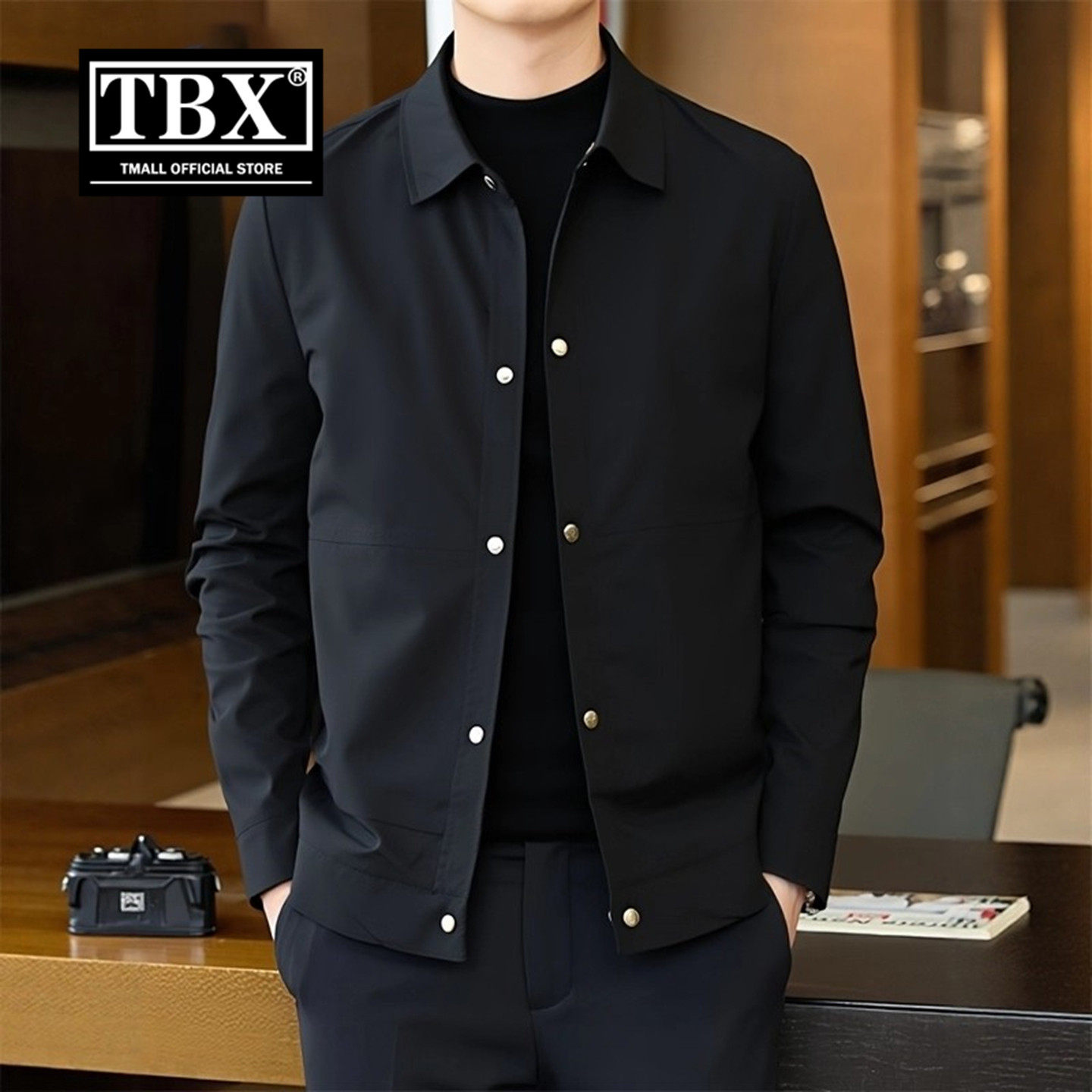 高端行政夹克外套男士2026新款秋季商务休闲冬装加棉加厚棉服男款