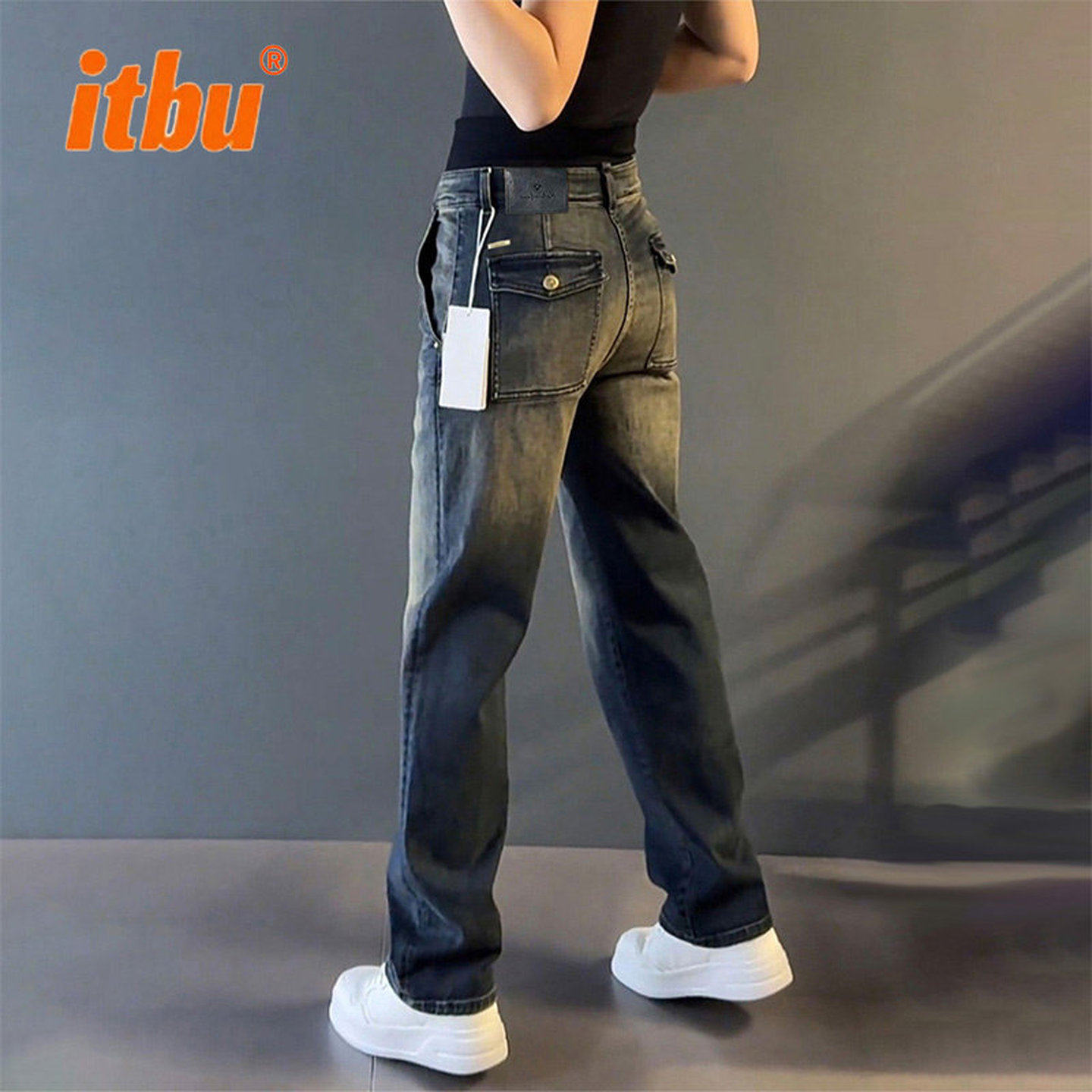 高端复古男士直筒牛仔裤2025新款春秋冬季男裤弹力休闲长裤子男款