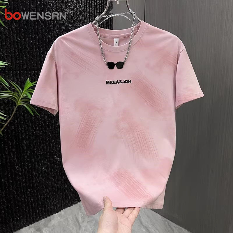 潮牌设计感扎染短袖t恤男士2026新款夏季痞帅宽松半袖体恤衫男款