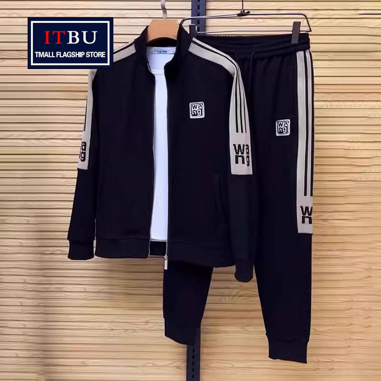 高端休闲运动服套装男士春秋冬季2025新款外套男装加绒长裤子一套