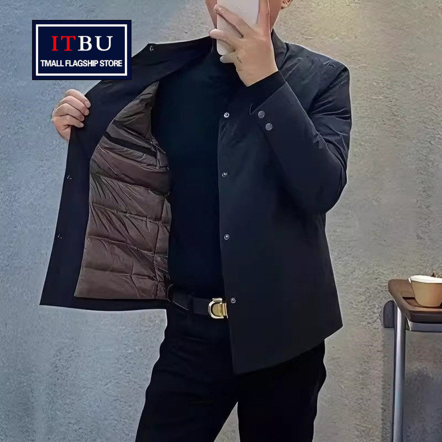 高端棉服男外套男士秋冬季2025新款轻薄保暖商务修身夹克男款冬装