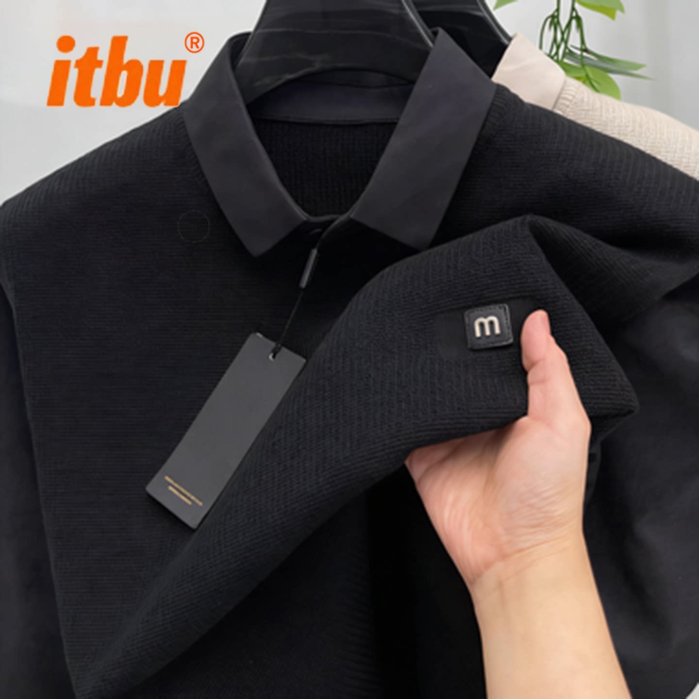 高端假两件毛衣男士2025新款秋冬季商务休闲衬衫领针织打底衫男款