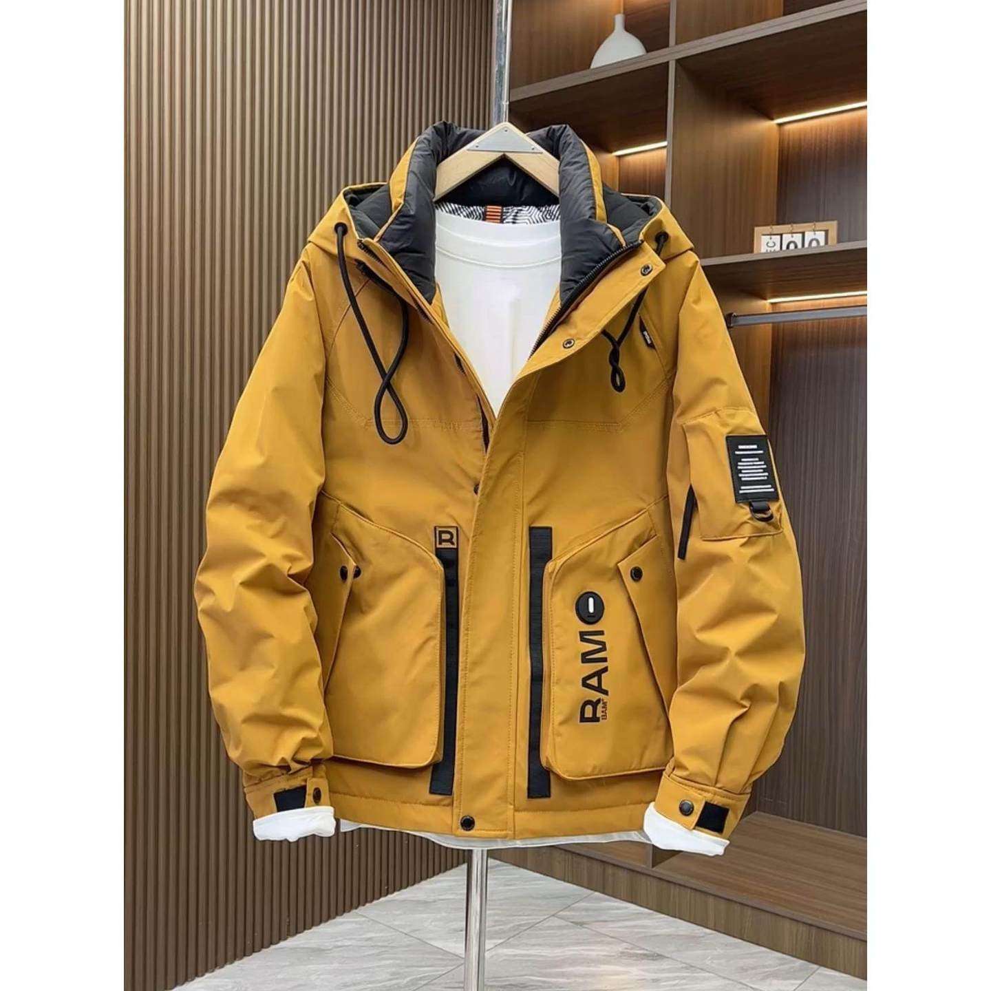 欧美冬季男士羽绒服时尚潮牌保暖户外防寒加厚连帽冲锋衣工装外套,男装,羽绒服,淘宝优惠券,粉丝福利购,淘宝优惠卷