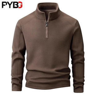 高端半拉链德绒卫衣男款秋冬季2025新款保暖潮流抓绒加厚男士卫衣