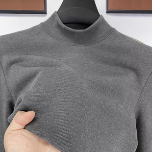 高端中领德绒内搭打底衫男士2025新款冬季纯色保暖半高领卫衣男款