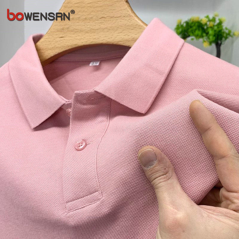 高端纯色polo衫男士短袖T恤2026夏季新款丝光棉保罗长袖男款春秋