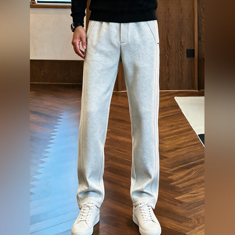 轻奢时尚潮流宽松休闲长裤2026秋季男士简约百搭显瘦抽绳直筒卫裤