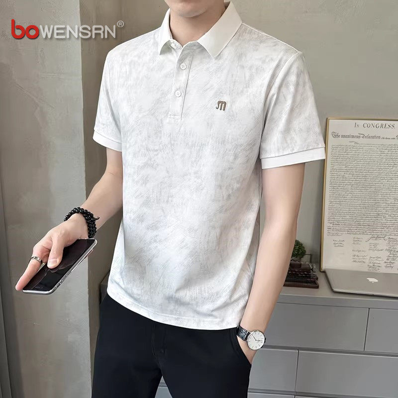 潮牌刺绣polo衫男士短袖t恤2026新款夏季高级感冰丝翻领上衣男款