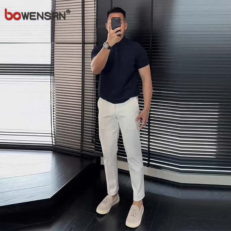 高端白色休闲西裤男士2026年新款夏季薄款男裤高级感修身裤子男款