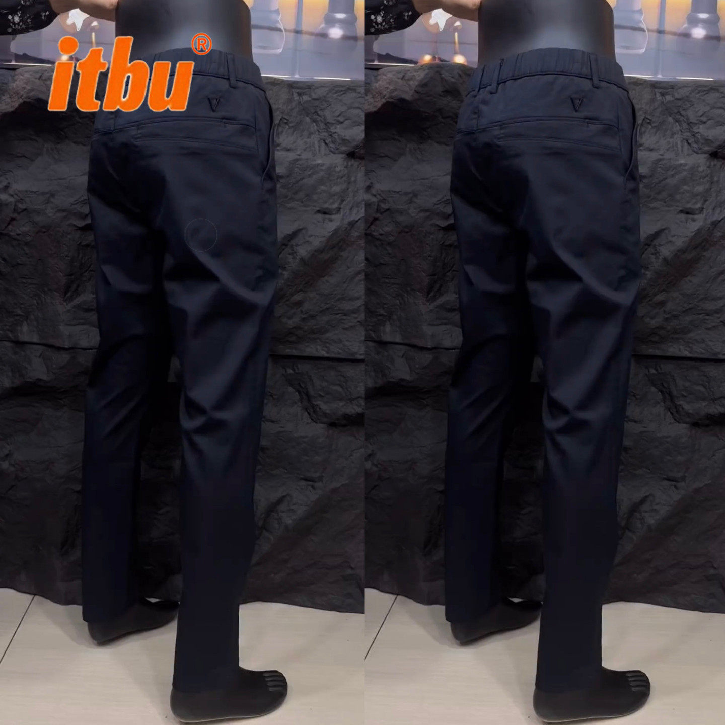 高端商务休闲裤子男士2025新款秋冬季加绒男裤修身直筒西装裤男款