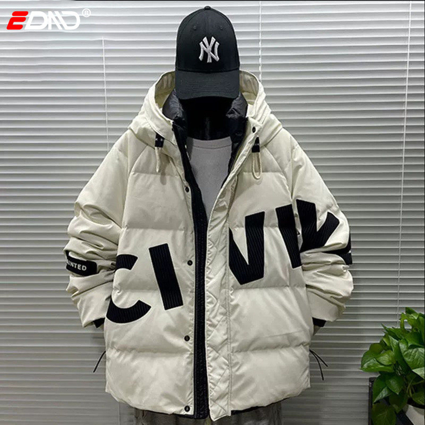 高端羽绒服男士2025新款秋冬季美式潮牌宽松连帽加厚保暖外套男款