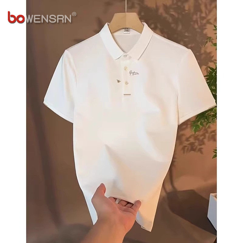 高端白色刺绣polo衫男士短袖t恤2026新款夏季高级感保罗上衣男款