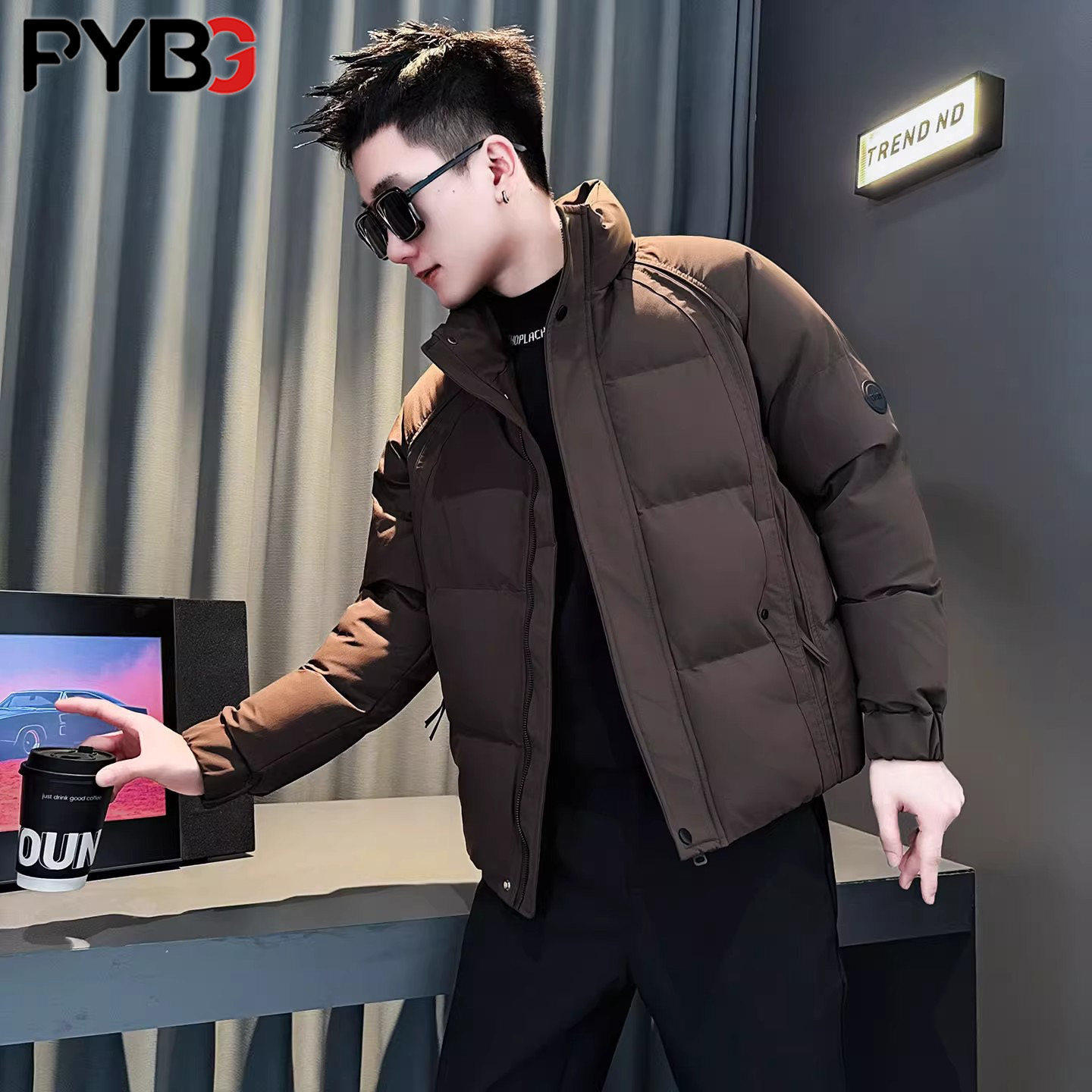 高级感痞帅男士棉服冬季2025新款工装加厚立领棉衣冬装外套男款潮