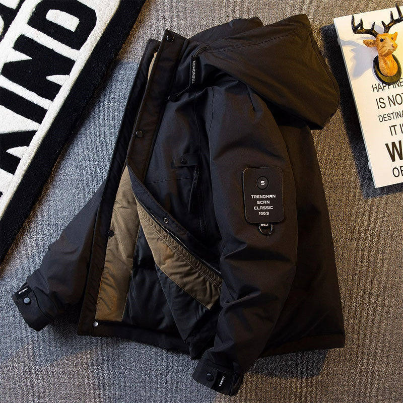 潮牌工装羽绒服男士秋冬季日系高级感保暖棉袄2025新款百搭棉衣服