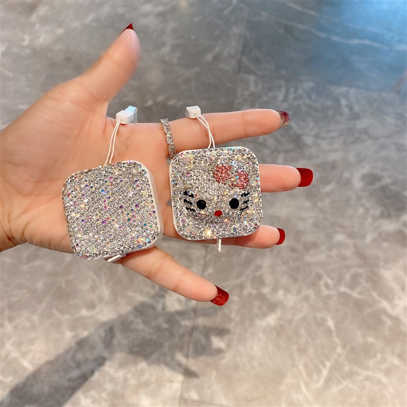 速发镶钻卷尺小随身腰爱迷你皮尺软尺测量衣服装米围胸围可围三尺