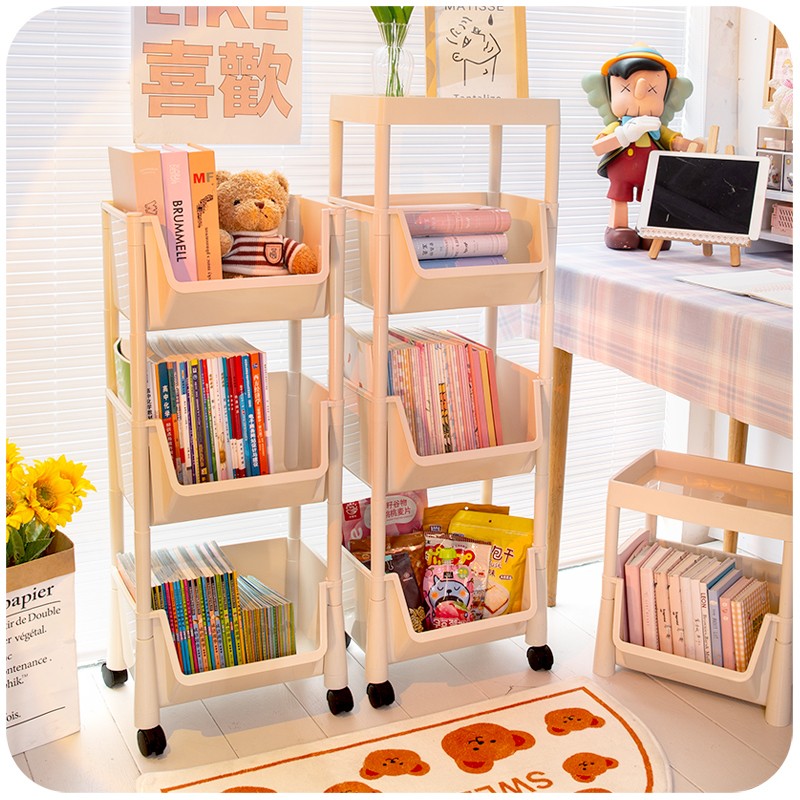 速发小推车边物架可移神桌置书架床头落地卧室宿舍动器零食收纳架