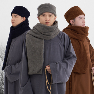 速发冬季僧绒套装泰迪服男款居士帽复古毛绒和披服尚风