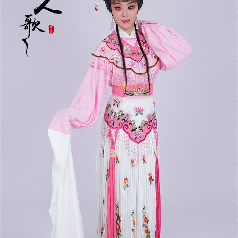 速发越人歌花剧花旦戏服新款黄梅戏绣花古装衣再生缘孟丽君云越肩