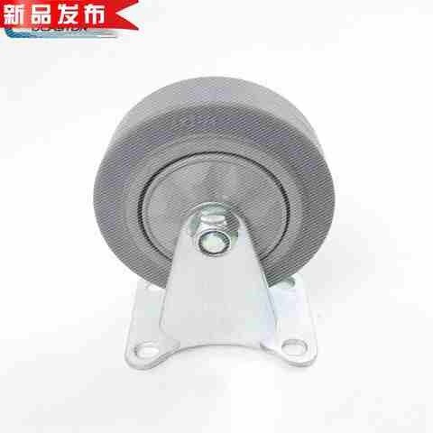 速发静音耐磨工业4寸橡胶轮子2向手推小车拖车固定脚轮定向轮子