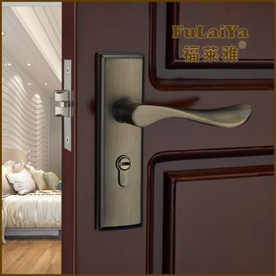 速发卧室门把手不带锁室程中式单舌室内卧家工用木门锁房宾馆