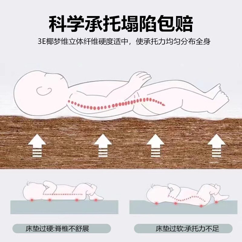 速发圣美岛婴儿床垫椰棕儿童拼接乳胶宝宝无甲醛可200长