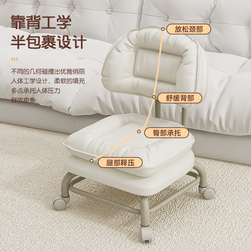 现货速发带向轮小凳子家用滑轮矮凳方凳子儿童学步凳美缝擦地矮凳