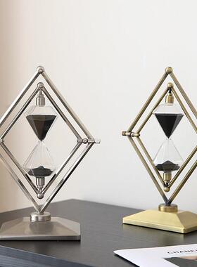 创意几何时间沙漏计时器摆件轻奢软装高级感小众办公室书房装饰品